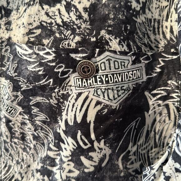 Harley Davidson Men’s Rayon Button Up Polo Size M - Picture 4 of 5